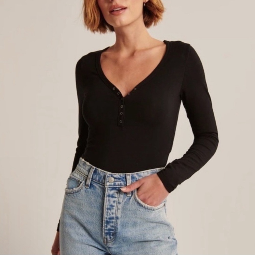 Abercrombie & Fitch green soft A&F collection bodysuit
